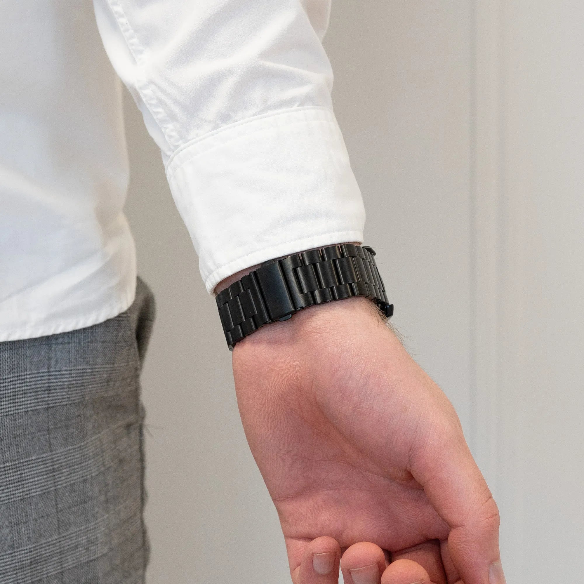 Bandz Bracelet titane avec maillons Oppo Watch X2 (noir)