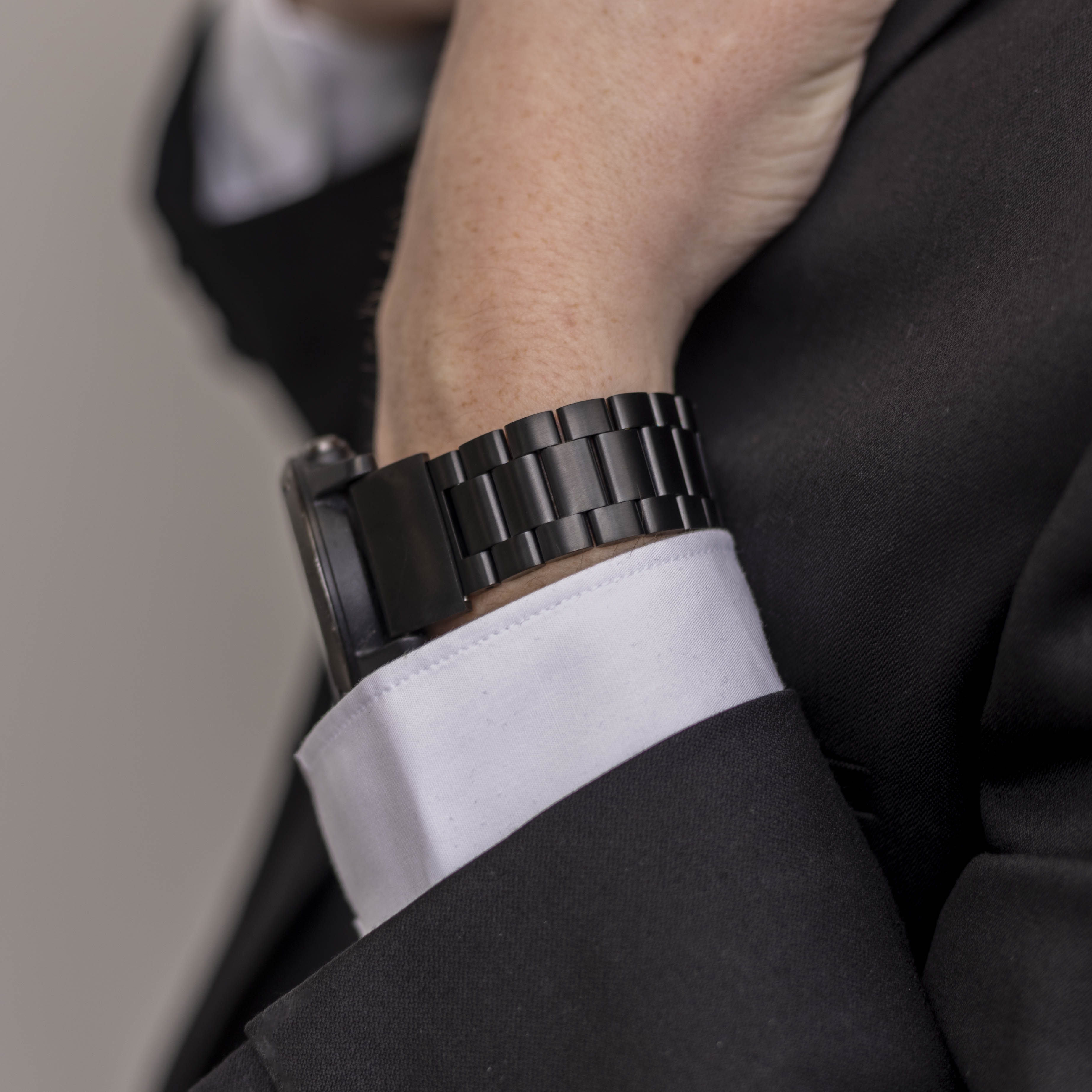 Bandz Bracelet acier Garmin Instinct 3 - 50mm 'Classic' (noir)