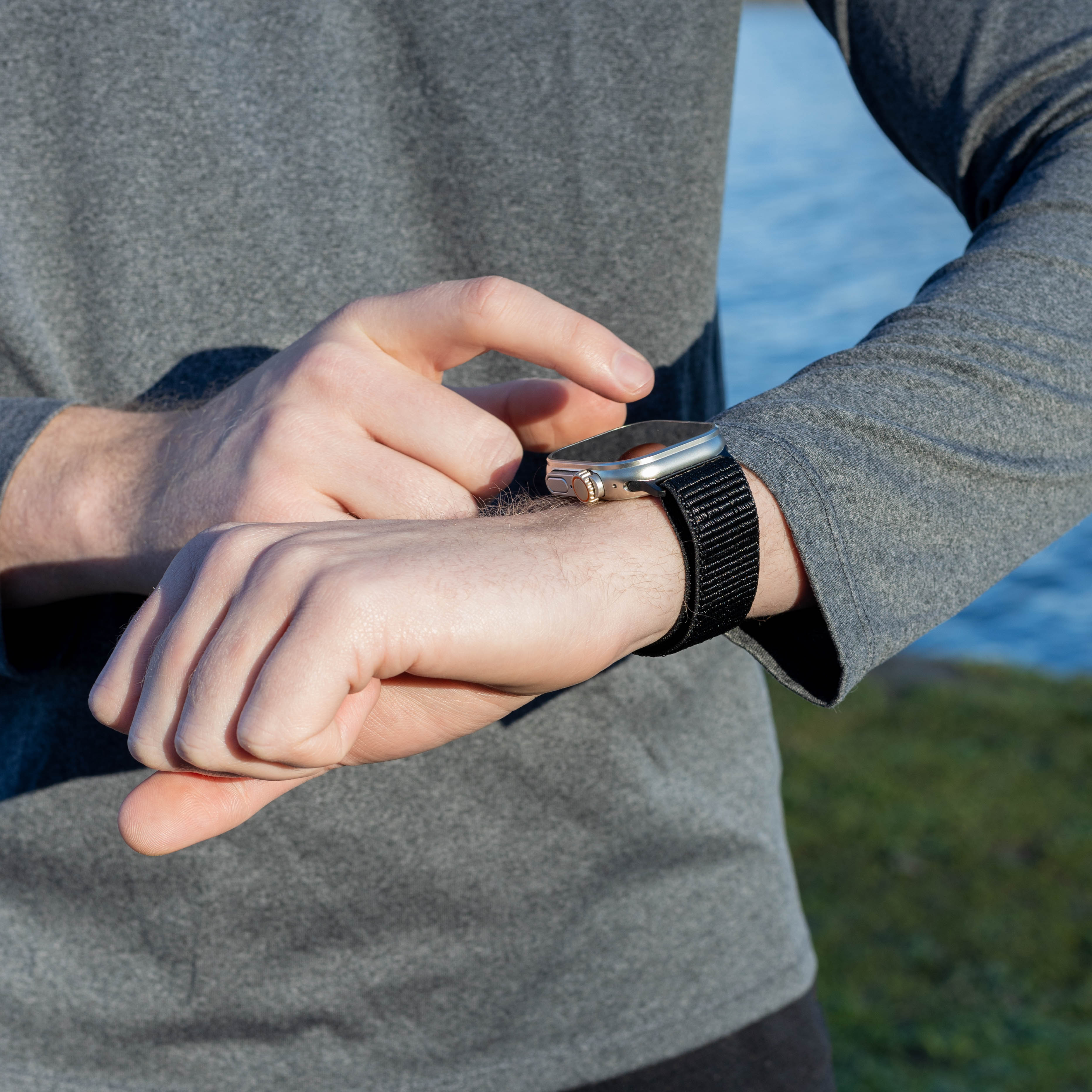 Bandz Bracelet nylon 'Classic' boucle en P Apple Watch Ultra (noir)