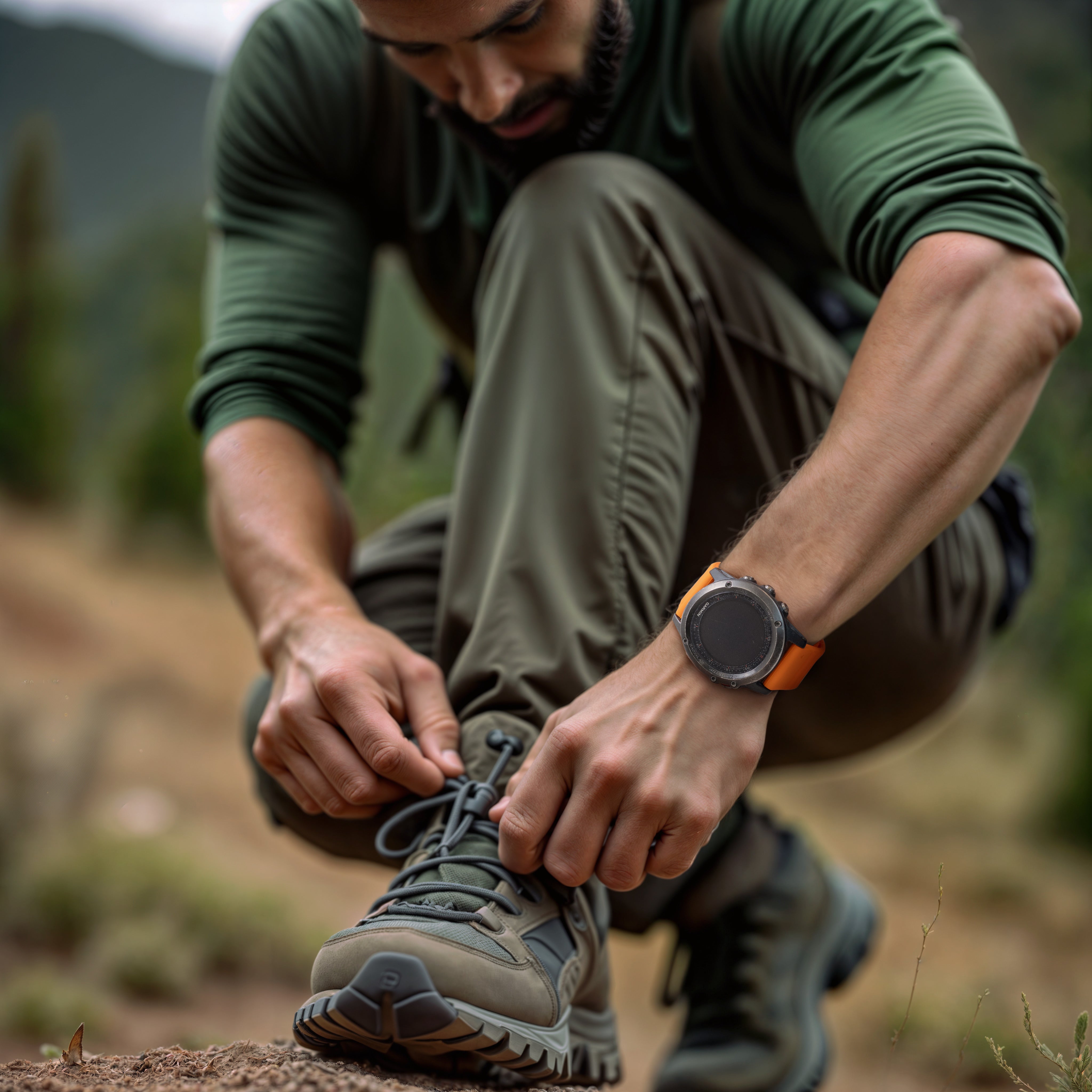 Bracelet silicone robuste Garmin Quatix 3 / 6x / 7x Solar (naranja)