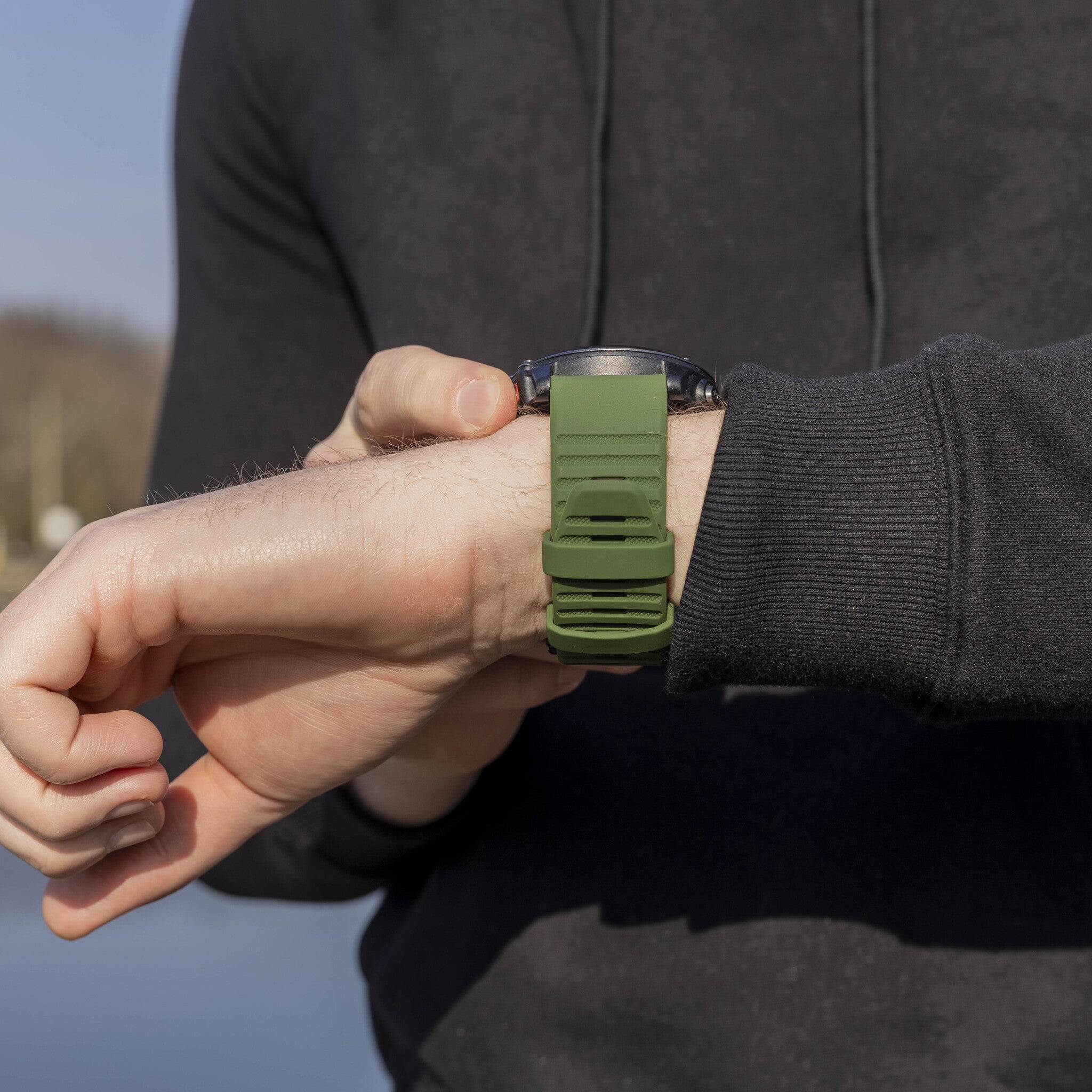 Bandz Bracelet silicone à boucle Amazfit T-Rex Ultra 2 (vert foncé)