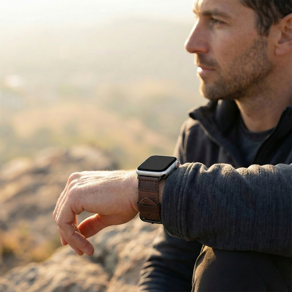 Bracelet canvas Apple Watch Ultra (marron)