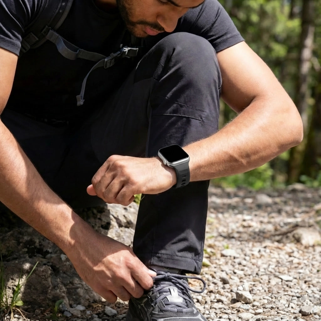 Bandz Bracelet silicone 'Outdoor' Apple Watch (noir)