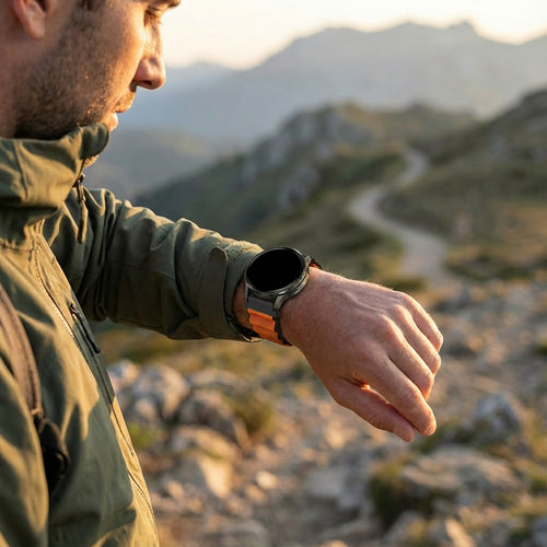 Bandz Garmin Venu 2 Alpine Nylon Strap (Black/Orange)