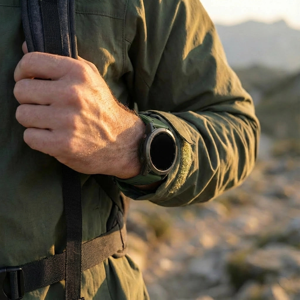 Bandz Bracelet sport avec boucle Garmin Approach S70 - 47mm (verte/noir)