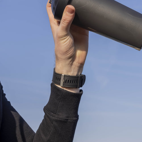 Bracelet silicone brillante Garmin Fenix 7x (noir)
