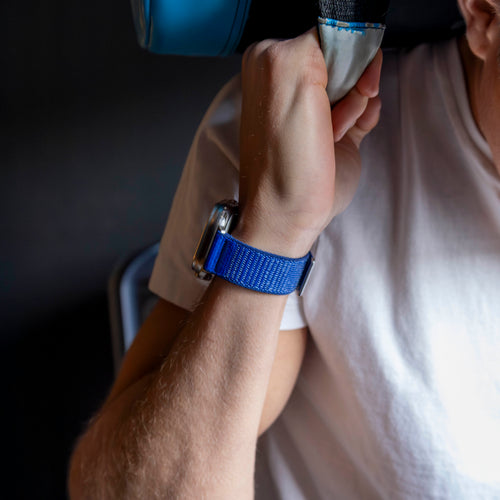 Wave Nylon Strap, royal blue, lifestyle photo