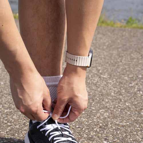 Wave Silicone Strap, starlight, lifestyle photo