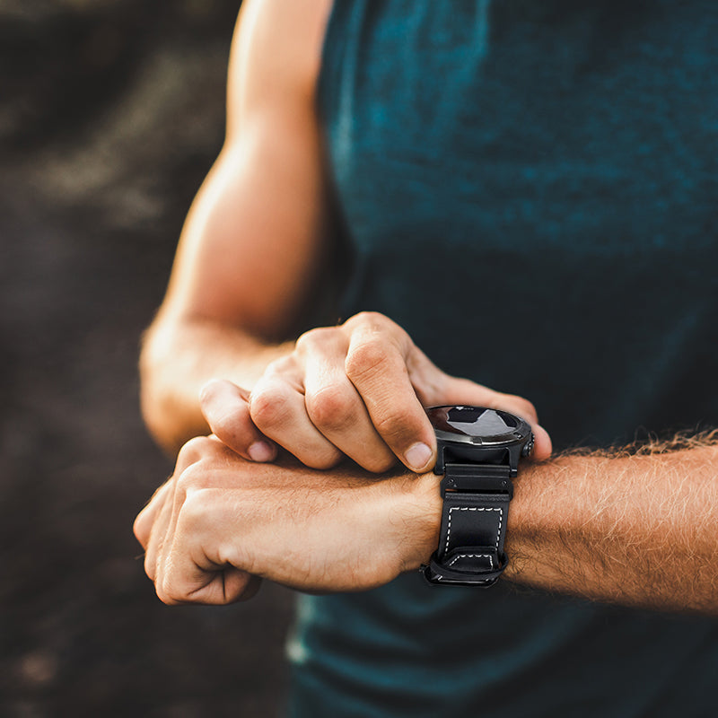 Bracelet cuir premium Garmin Instinct 2 (noir)