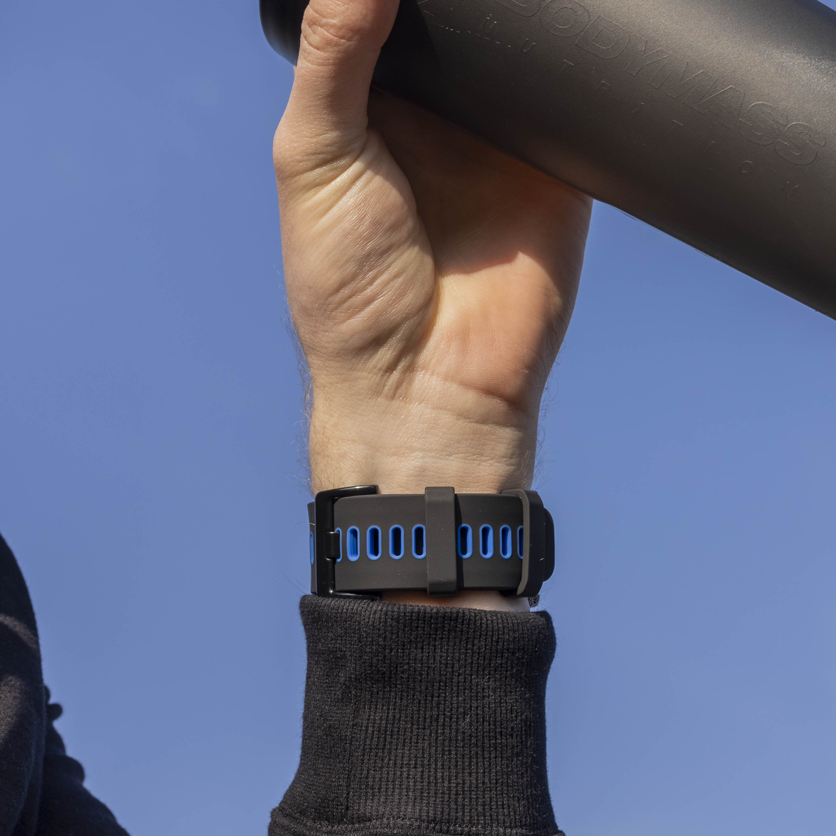 Bracelet à boucle sport Garmin Quatix 3 / 6x / 7x Solar (noir/bleu)