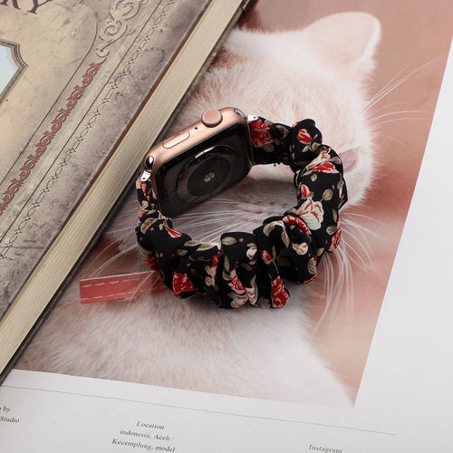 Nylon Scrunchie Strap, flowers, lifestyle photo