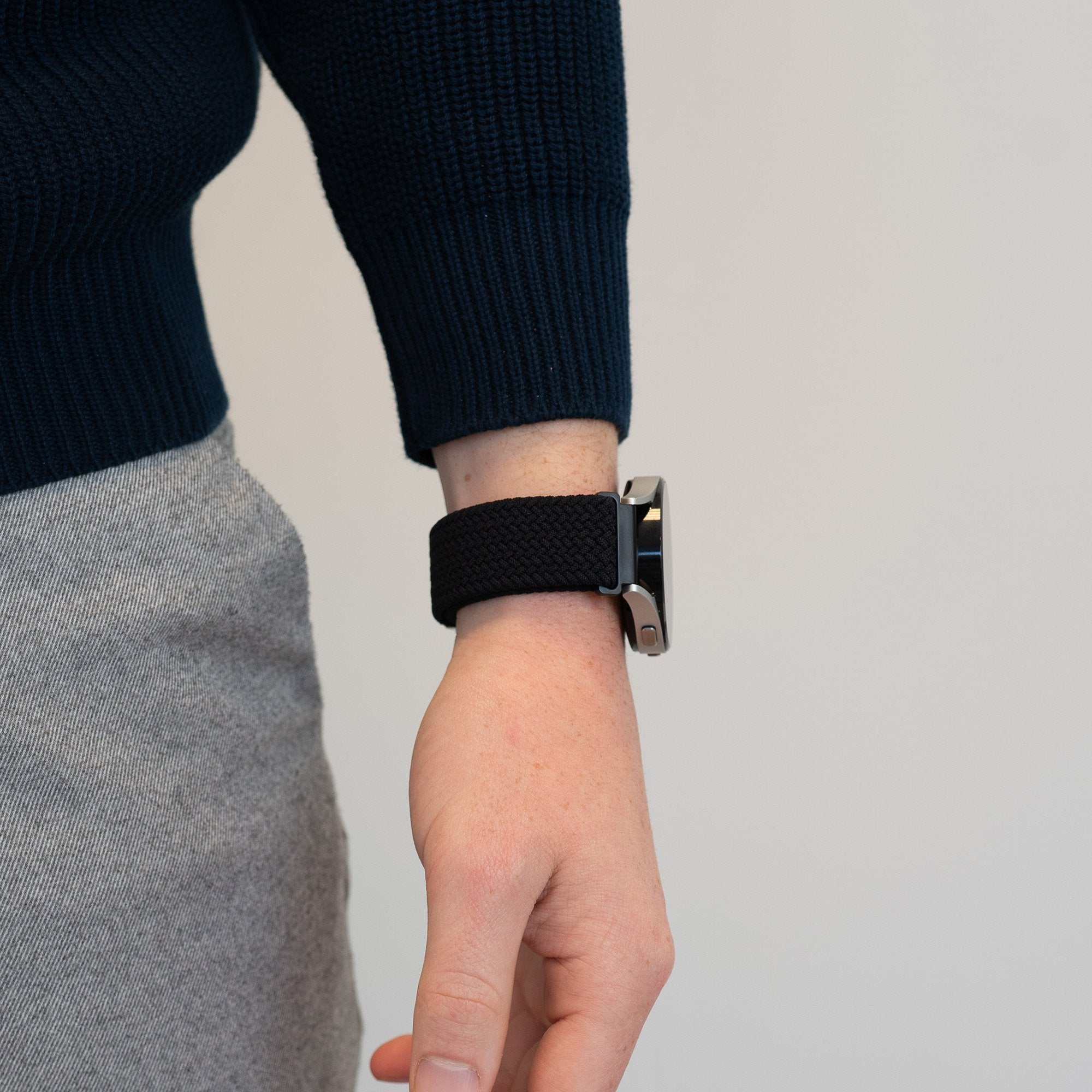Bandz Bracelet nylon tressé Garmin Venu SQ 2 (noir)