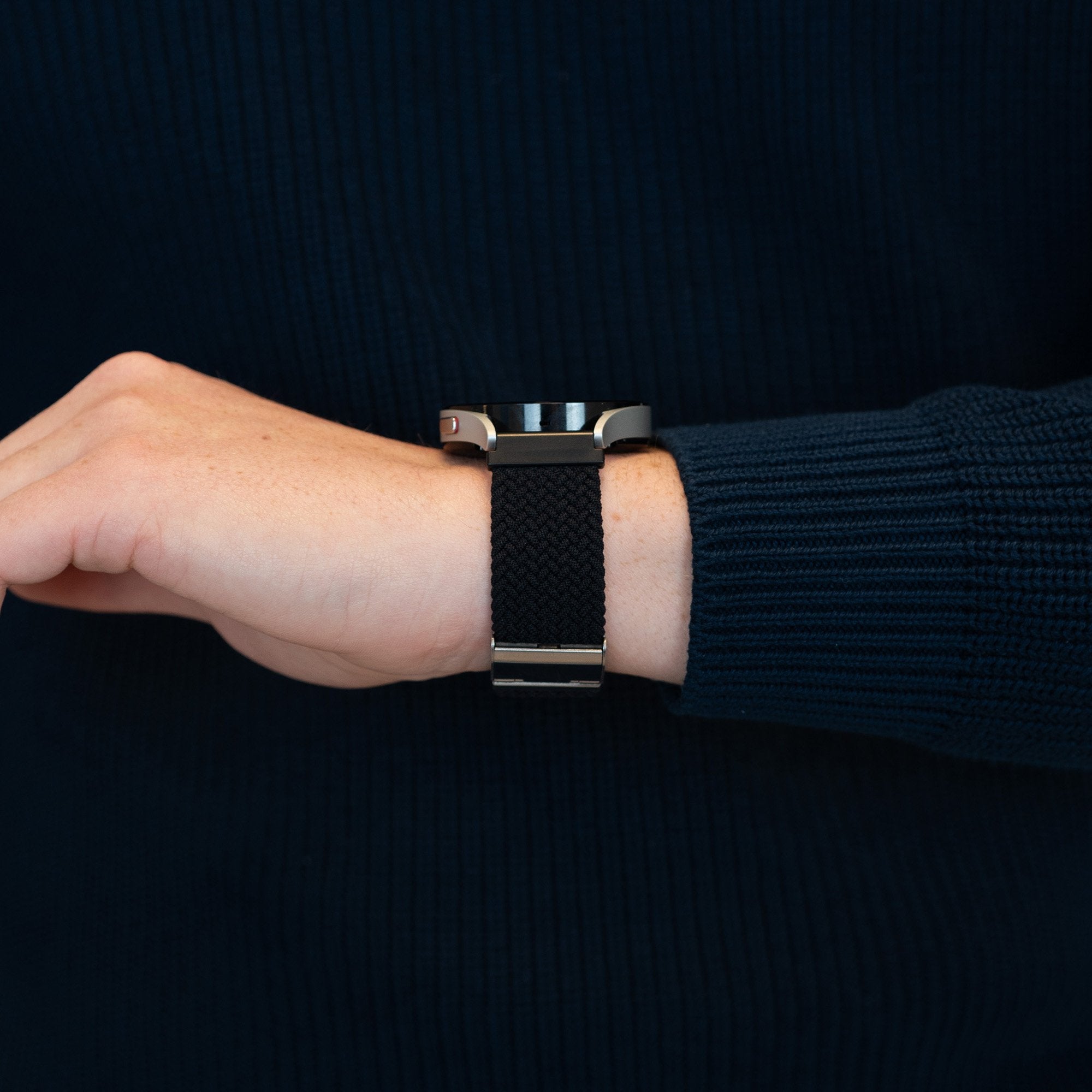 Bandz Bracelet nylon tressé Garmin Venu SQ 2 (noir)