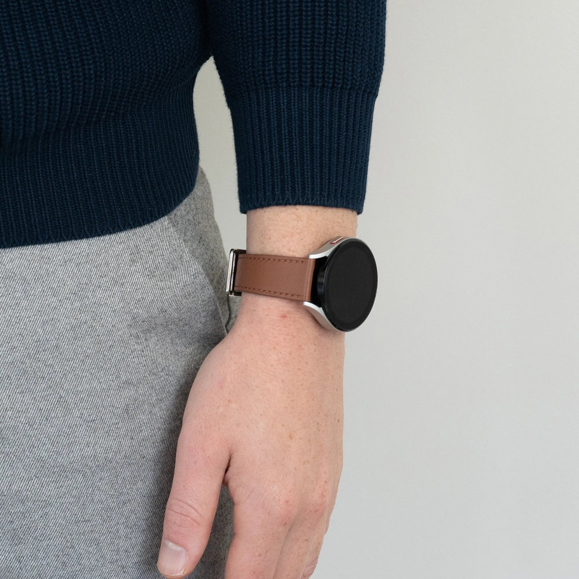 Bandz Bracelet cuir 'Deluxe' OnePlus Watch 3 (brun)