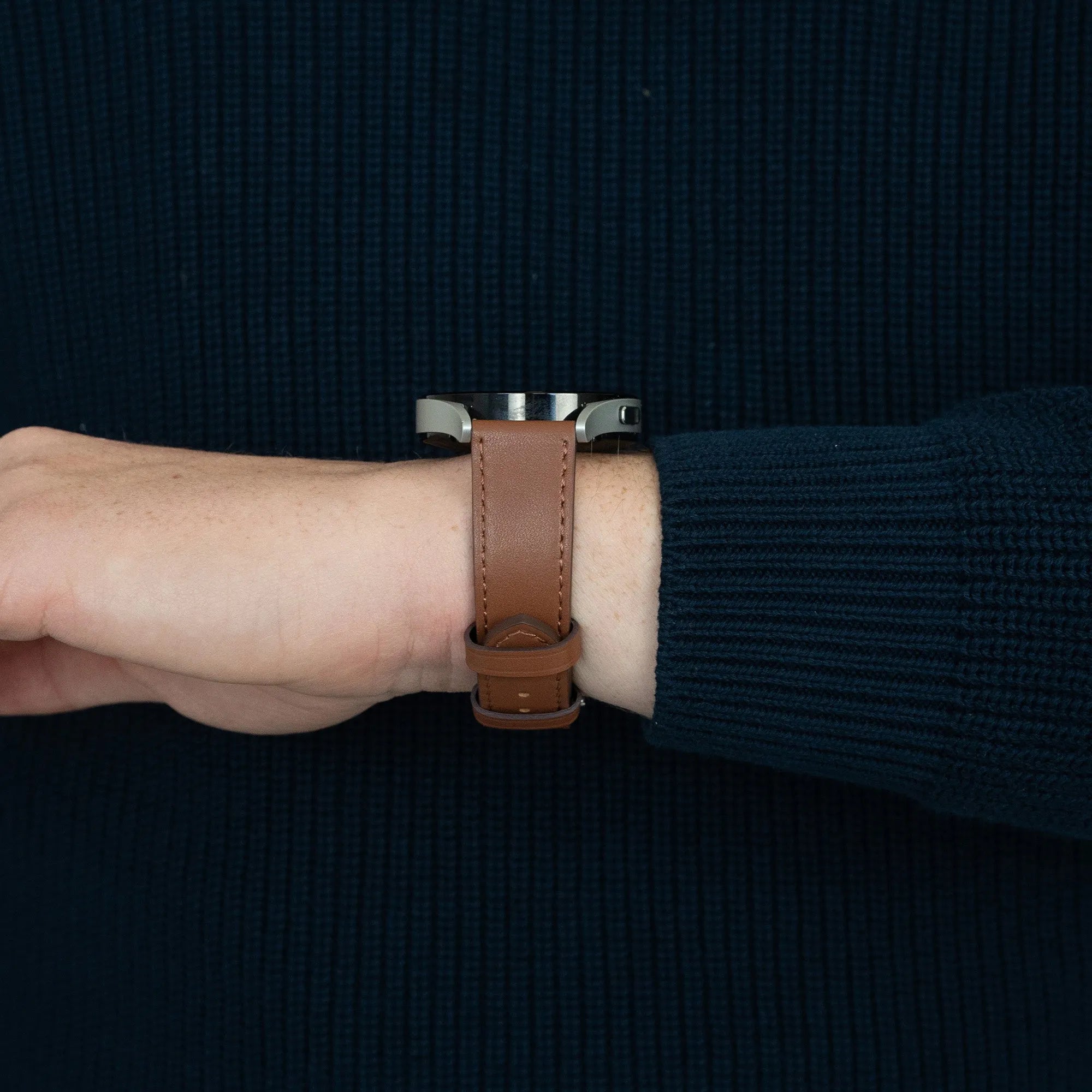 Bandz Bracelet cuir 'Deluxe' OnePlus Watch 3 (brun)