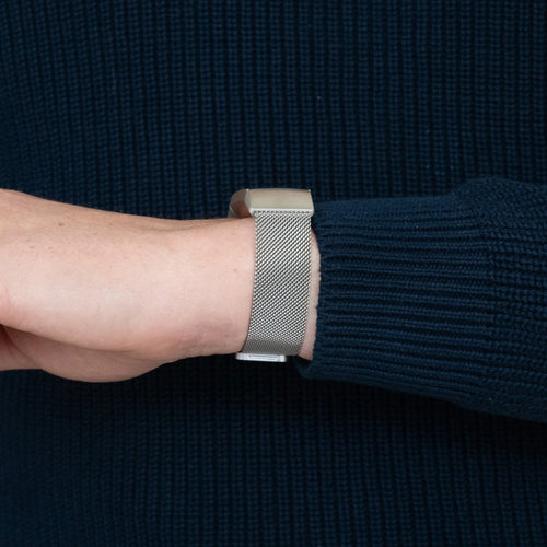Bandz Bracelet milanaise loop Fitbit Charge 4 (argent)