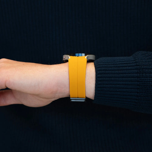 D-Buckle Silicone Strap, yellow, lifestyle photo