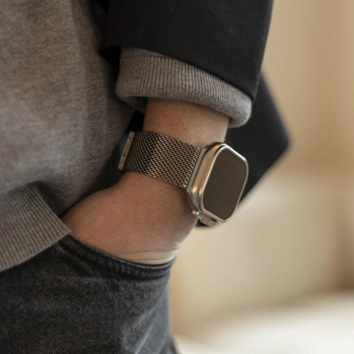 Milanese Loop Strap P-Buckle, silver, lifestyle photo