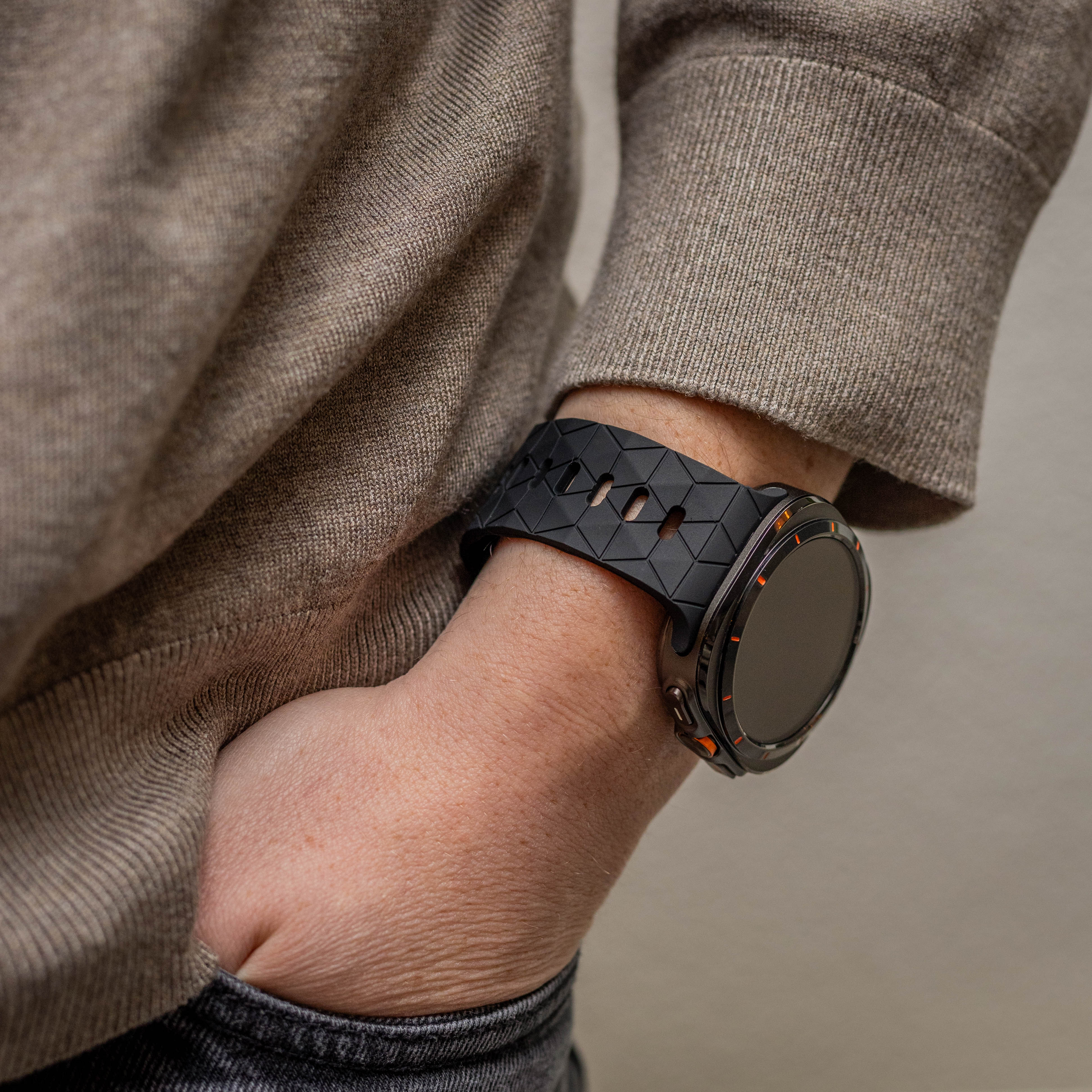 Bracelet silicone 'Hexagone' Samsung Galaxy Watch Ultra 2 (noir)