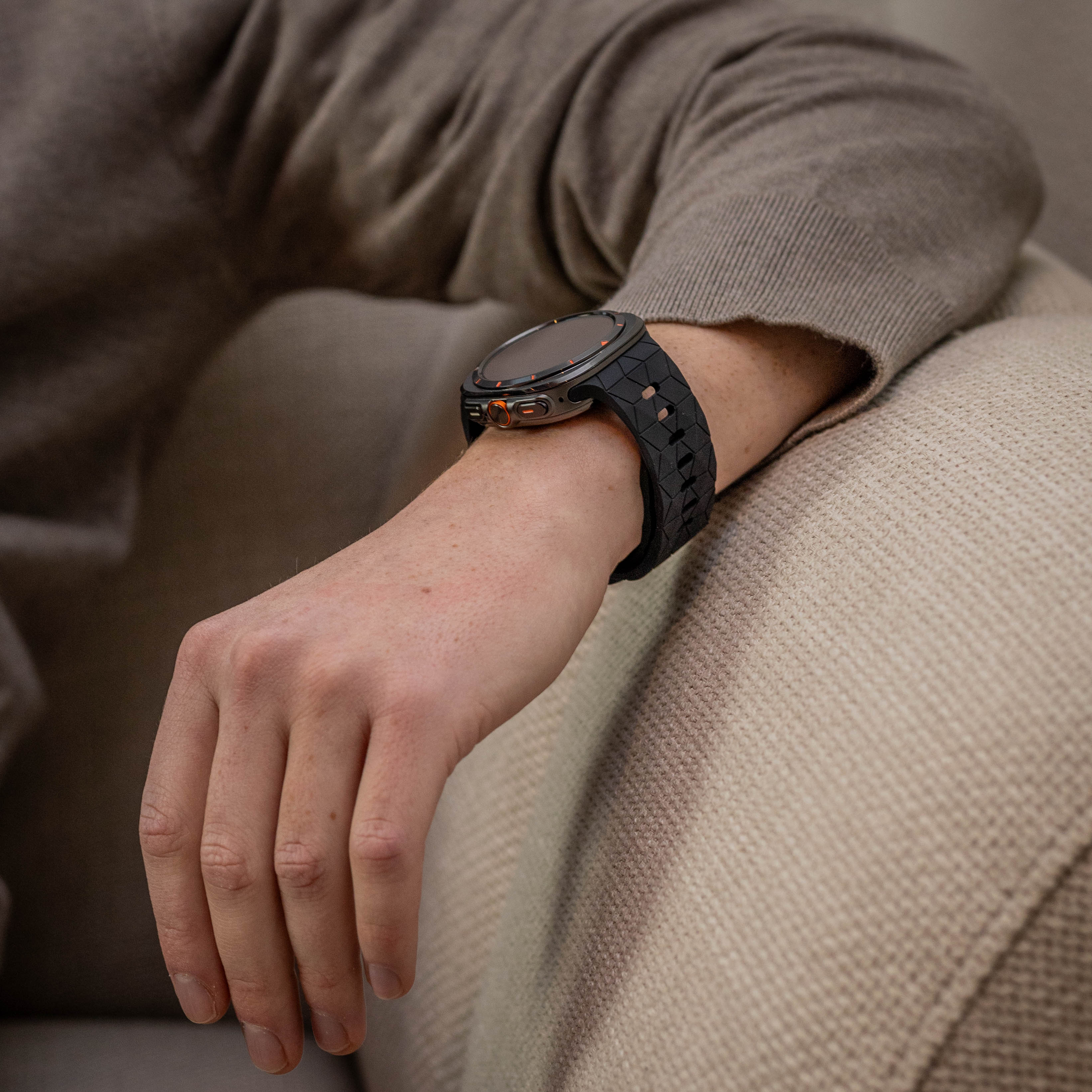 Bracelet silicone 'Hexagone' Samsung Galaxy Watch Ultra 2 (noir)