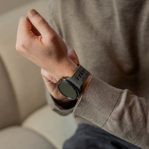 Bracelet silicone 'Hexagone' Samsung Galaxy Watch Ultra 2 (gris foncé)