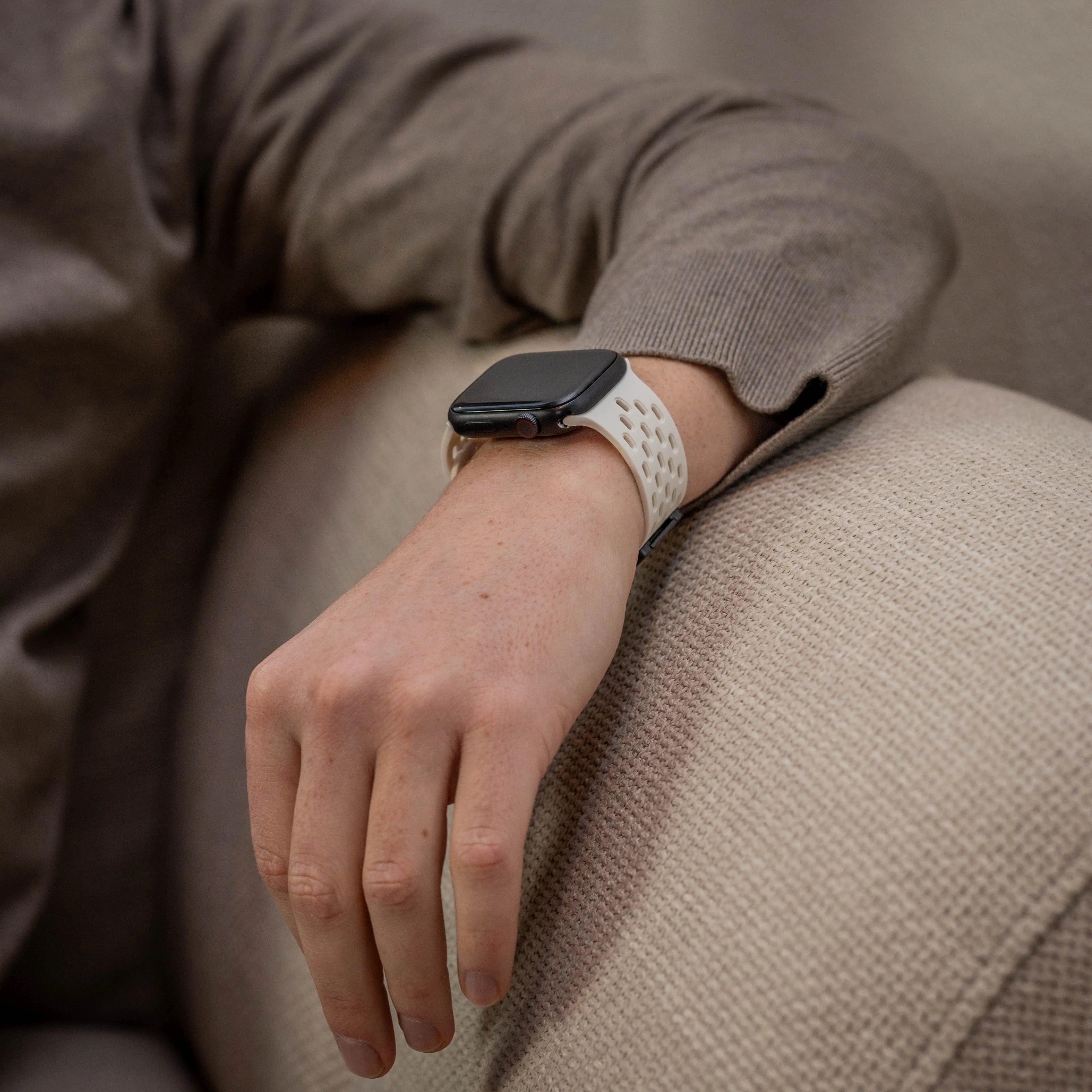 Bracelet silicone air avec P-buckle pour Apple Watch (blanc)