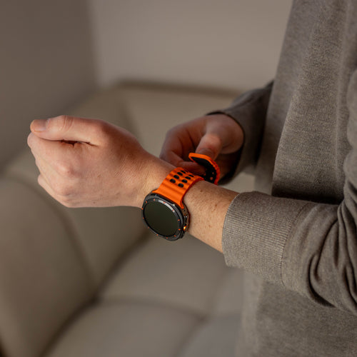 Samsung Galaxy Watch Ultra 2 Wave Silicone Strap Duo (Orange/Black)