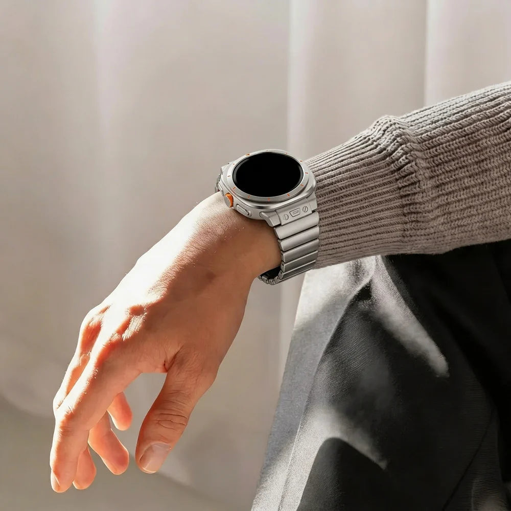 Bandz Bracelet titane 'Hybrid' Samsung Galaxy Watch Ultra 2 (titane/orange)