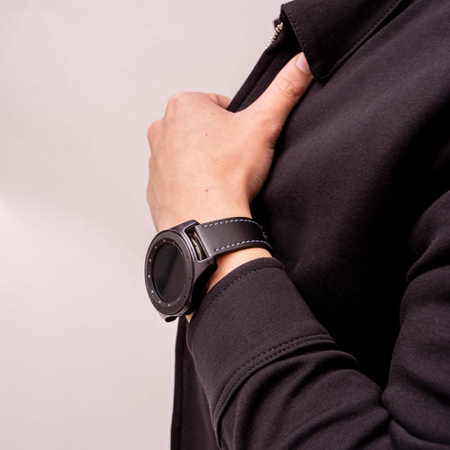 Bracelet cuir 'One Push' Amazfit Cheetah 2 Ultra (noir)