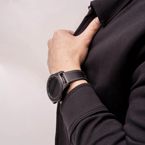 Fossil Gen 5 'One Push' Leather Strap (Black)