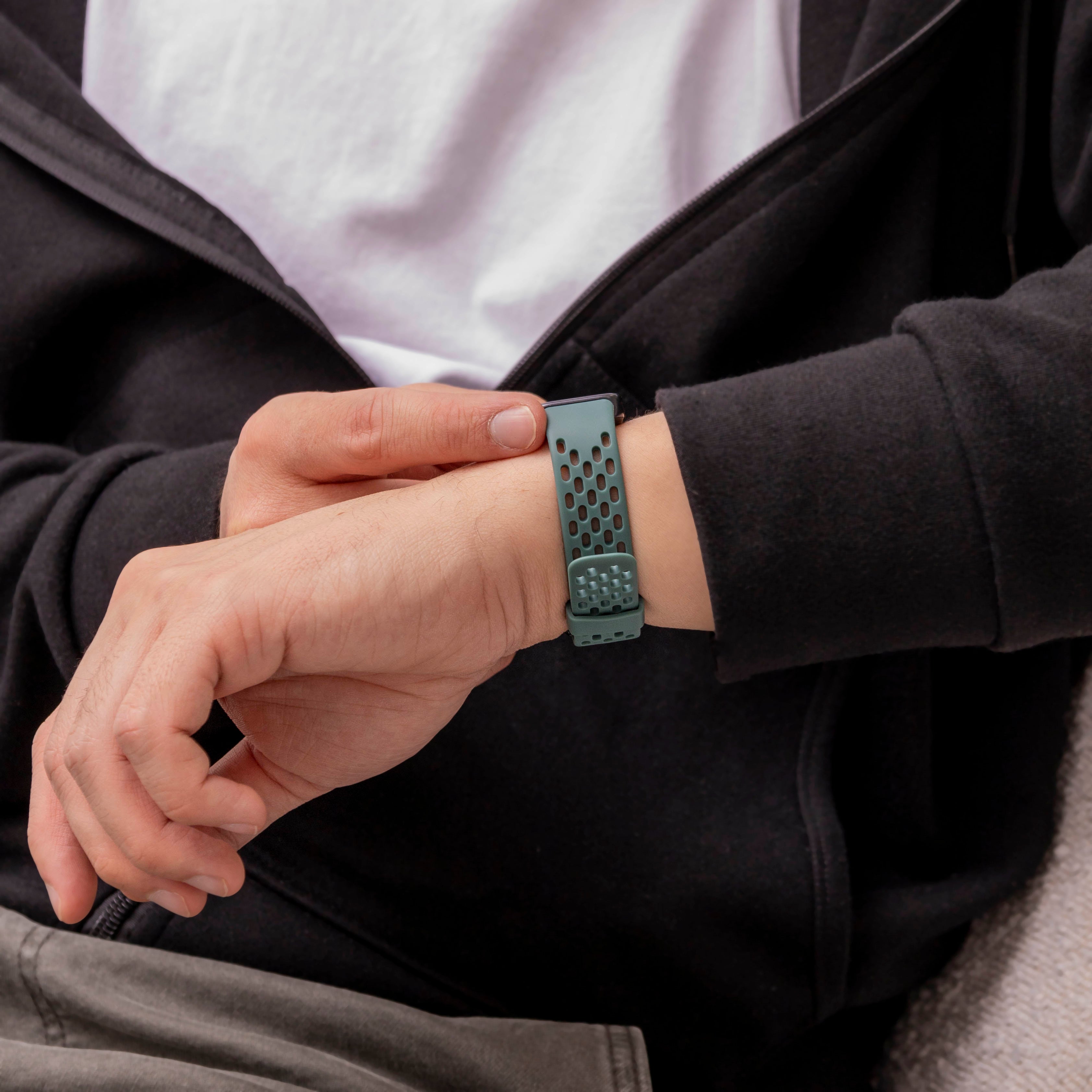 Bracelet silicone air Huawei Band 10 (vert pin)