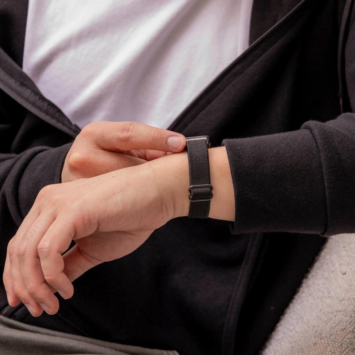 Nylon Elastic Strap, black, lifestyle photo