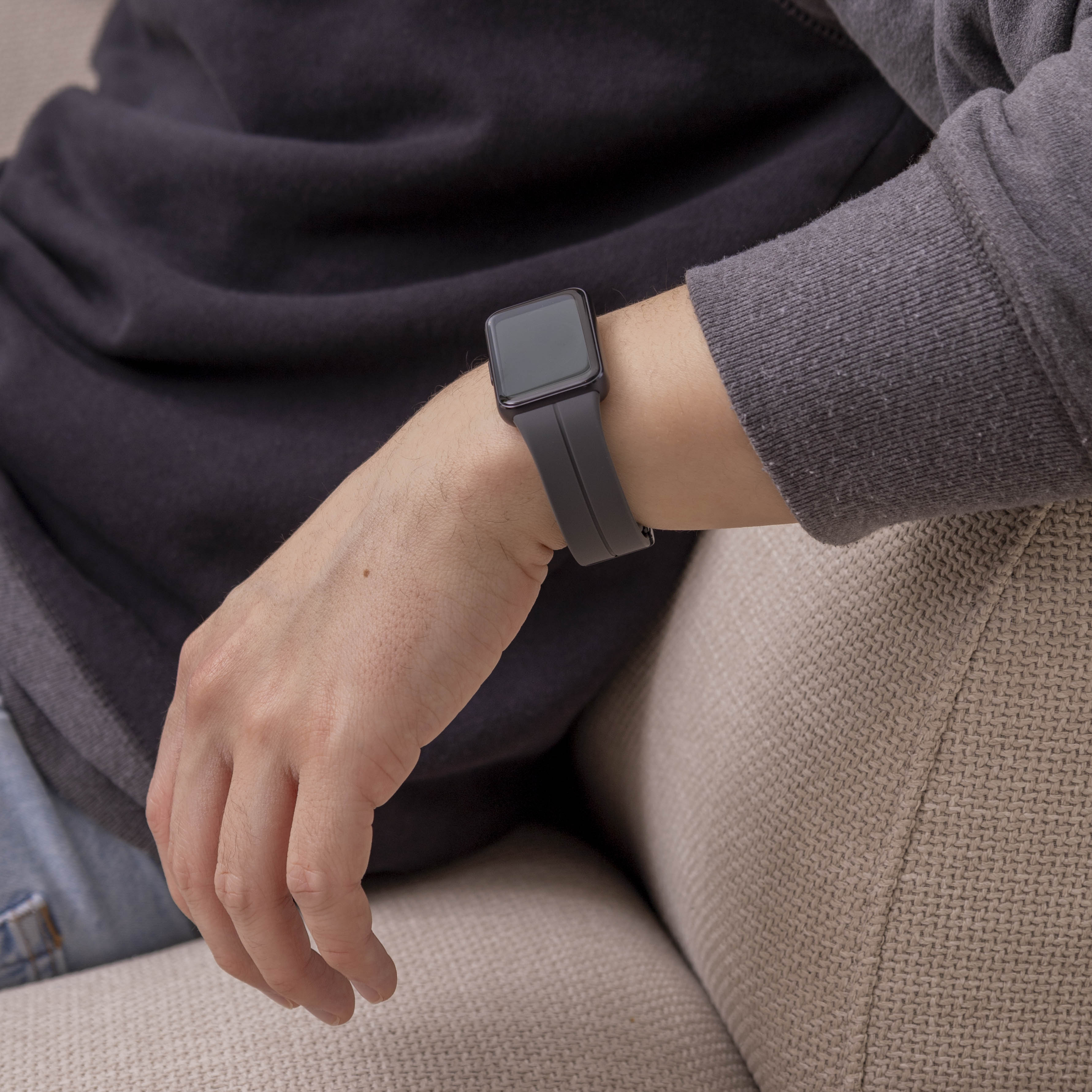 Bracelet silicone avec D-buckle Samsung Galaxy Fit 3 (gris foncé)