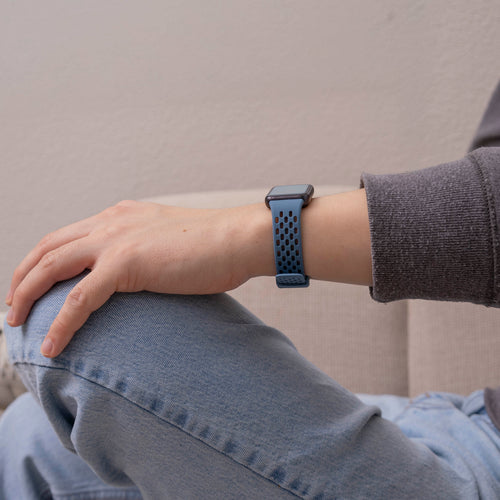 Breathable Silicone Strap, grey-blue, lifestyle photo