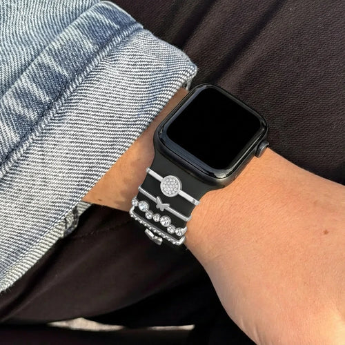 Bracelet smartwatch avec charms - Papillon (argent)