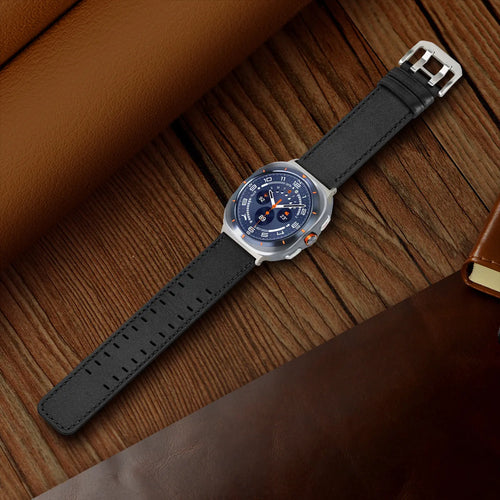 Bracelet cuir à double épingle Samsung Galaxy Watch Ultra (noir)