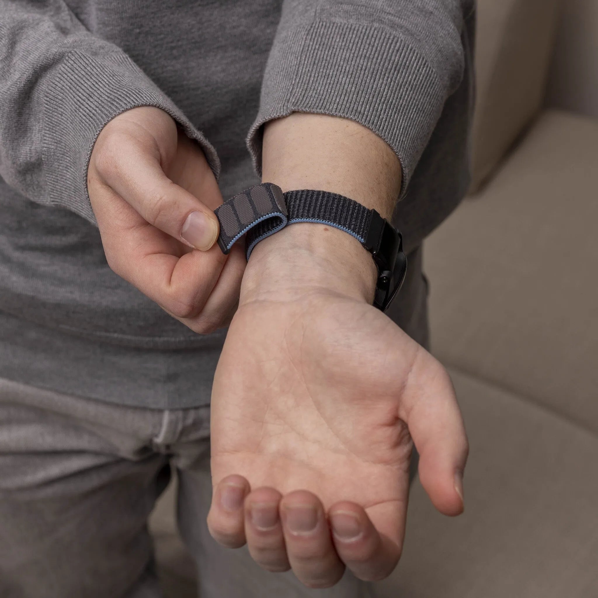 Nylon Strap, charcoal, lifestyle photo