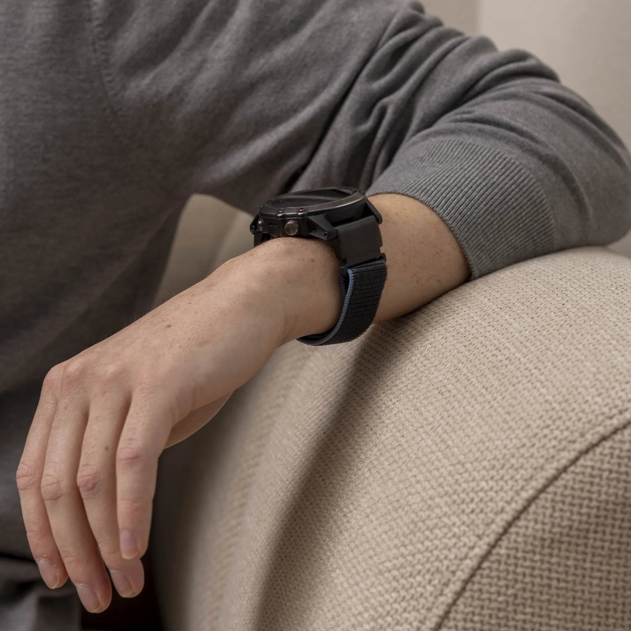 Nylon Strap, charcoal, lifestyle photo