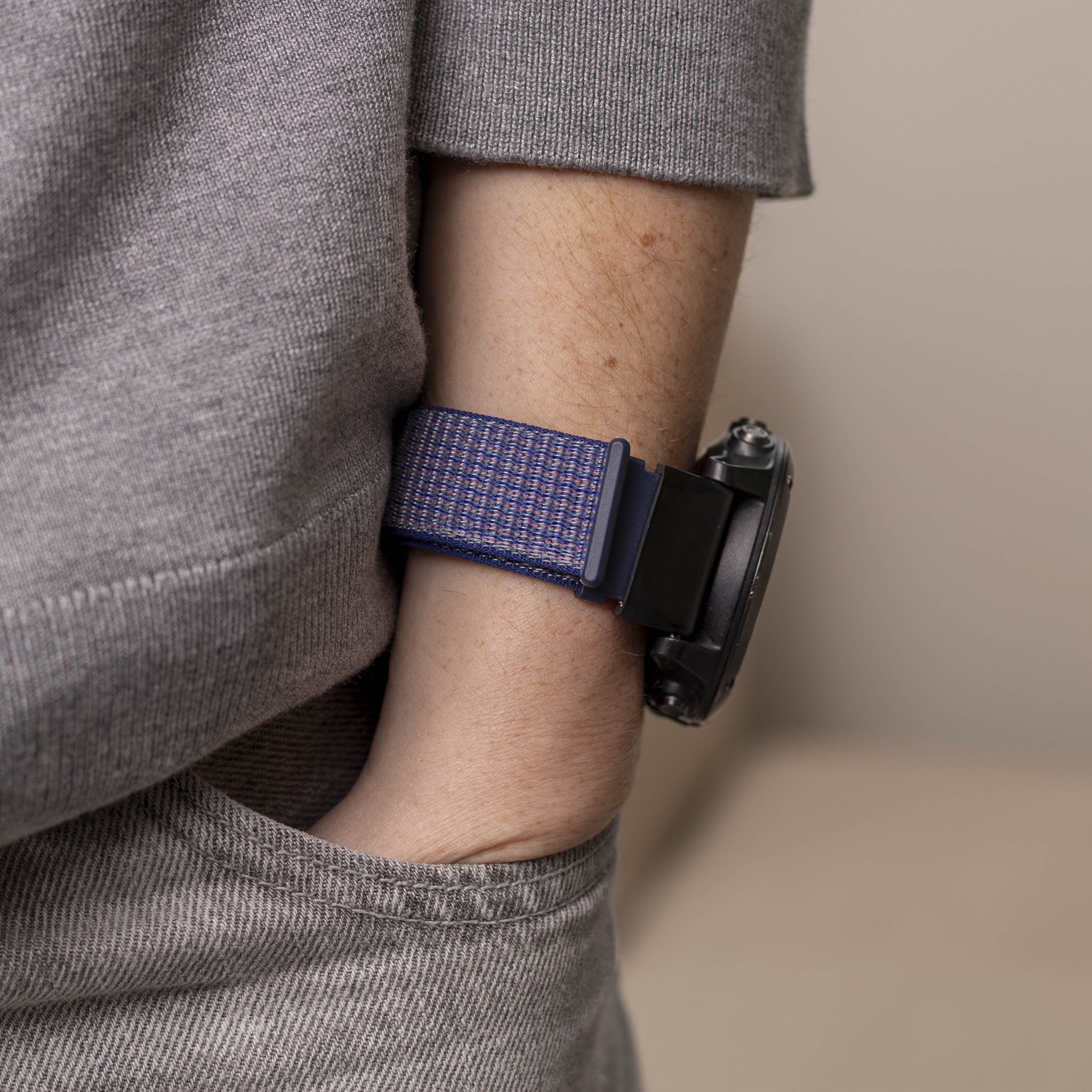 Bracelet nylon Garmin Fenix 5x / 6x (bleu)