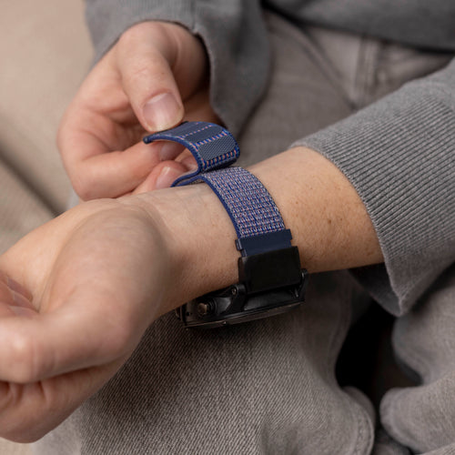 Bracelet nylon Garmin Fenix 5x / 6x (bleu)