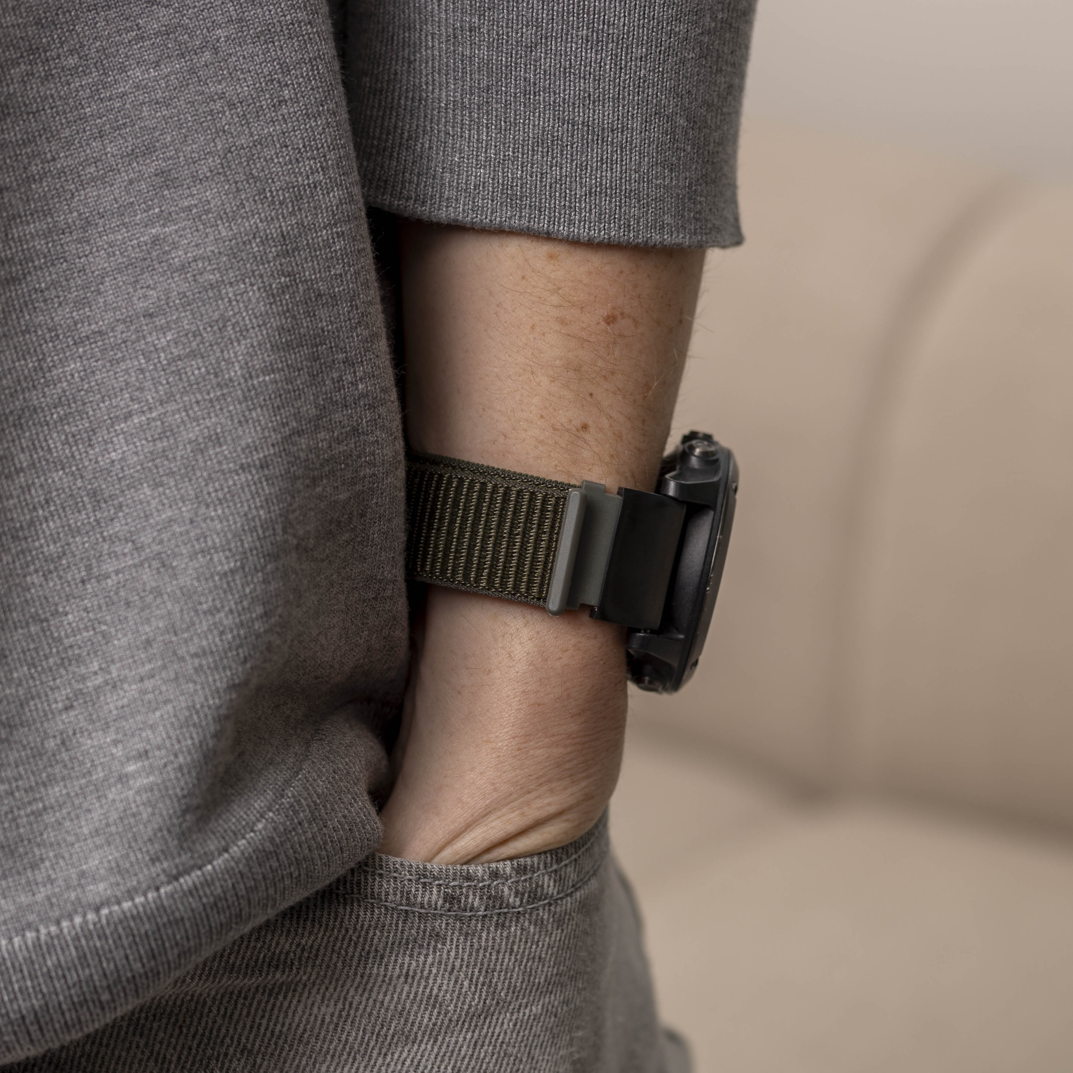Bracelet nylon Garmin Instinct 3 - 50mm (vert armée)