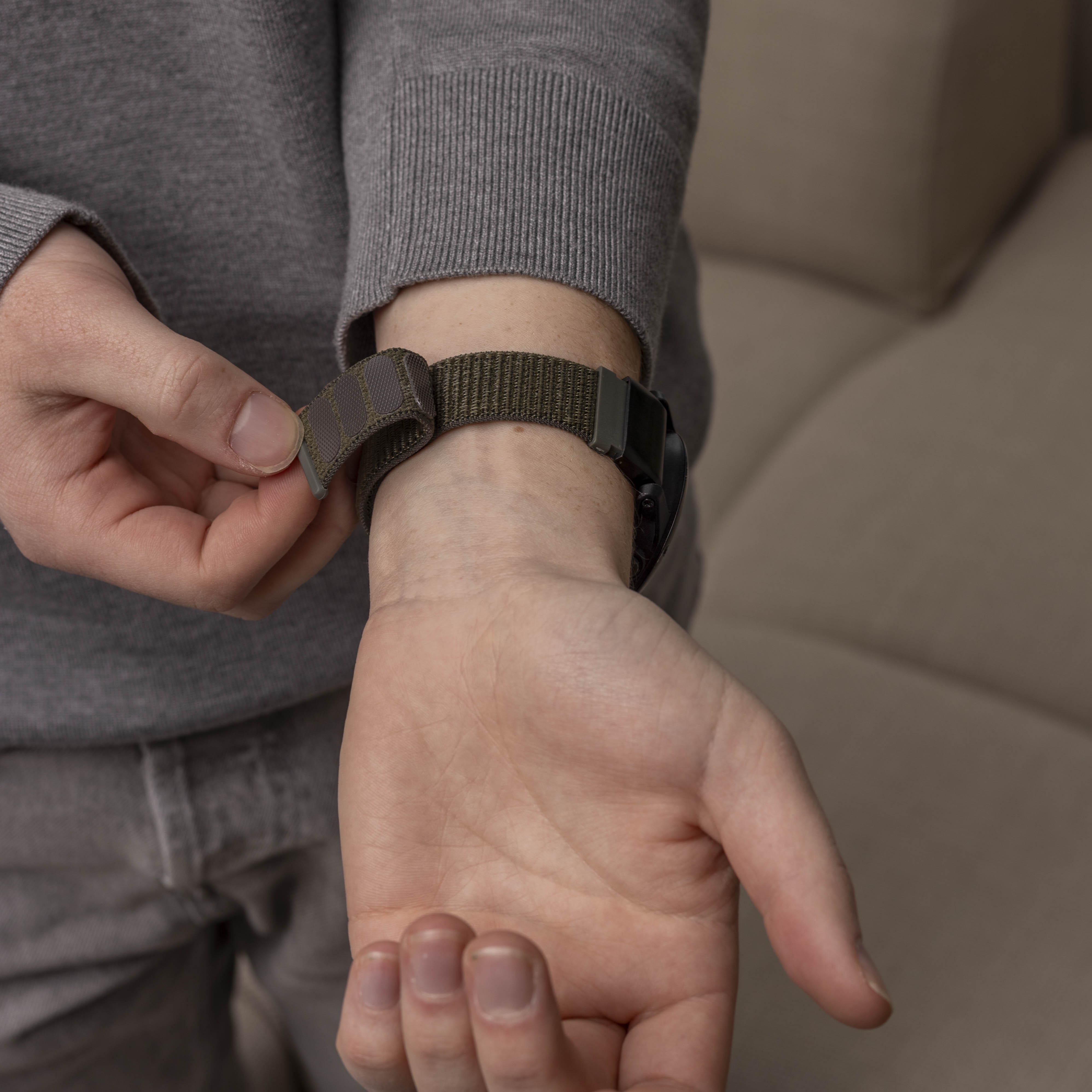 Bracelet nylon Garmin Fenix 5x / 6x (vert armée)