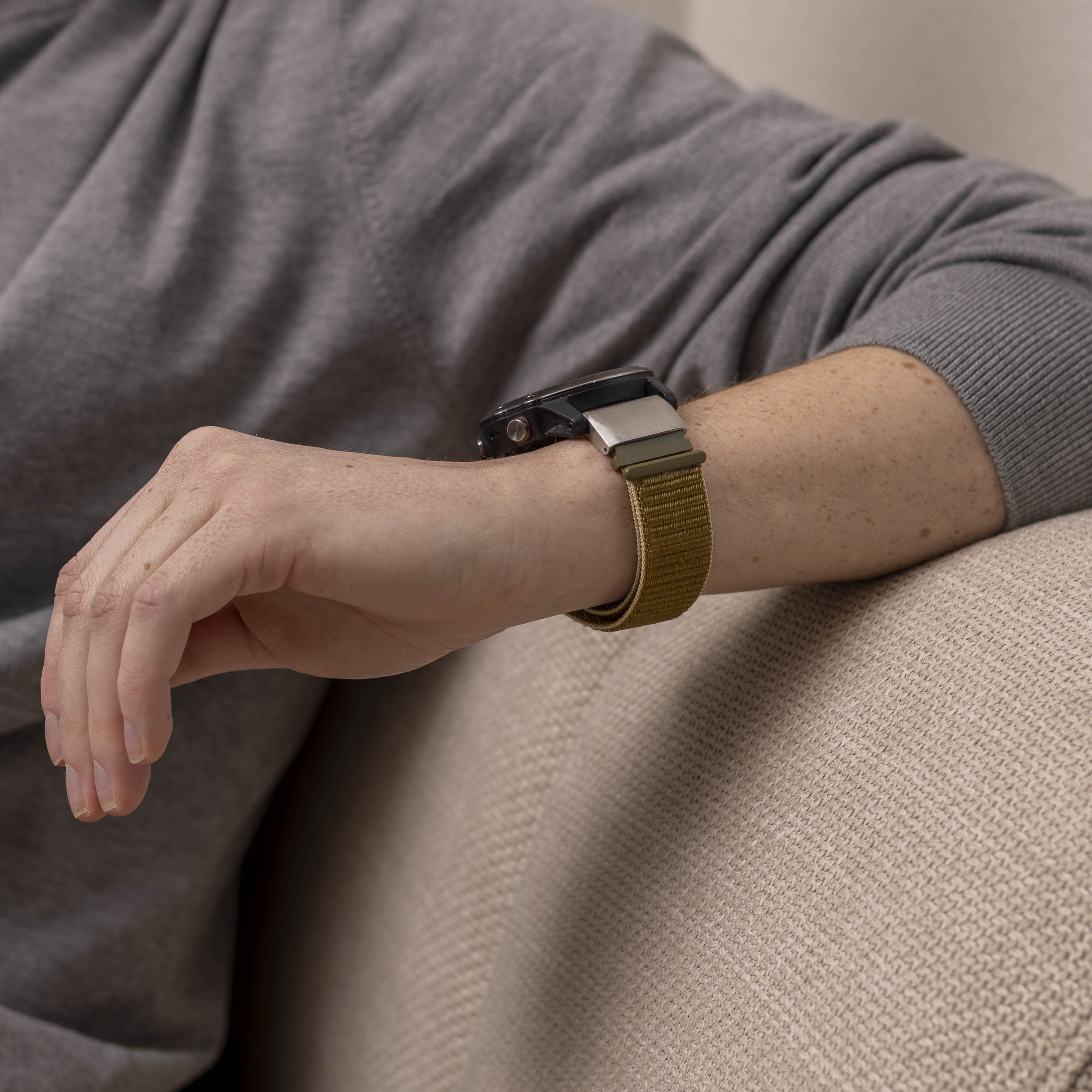 Bracelet nylon Garmin Fenix 7x (vert olive)