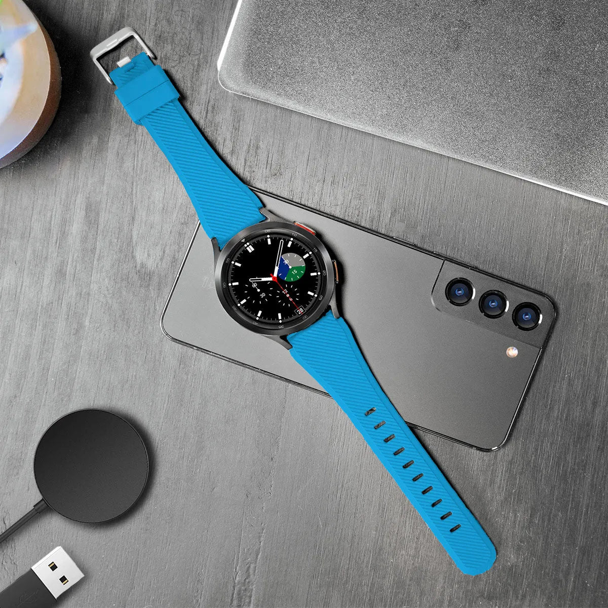 Bracelet silicone sergé Amazfit Bip U (Pro) (bleu clair)