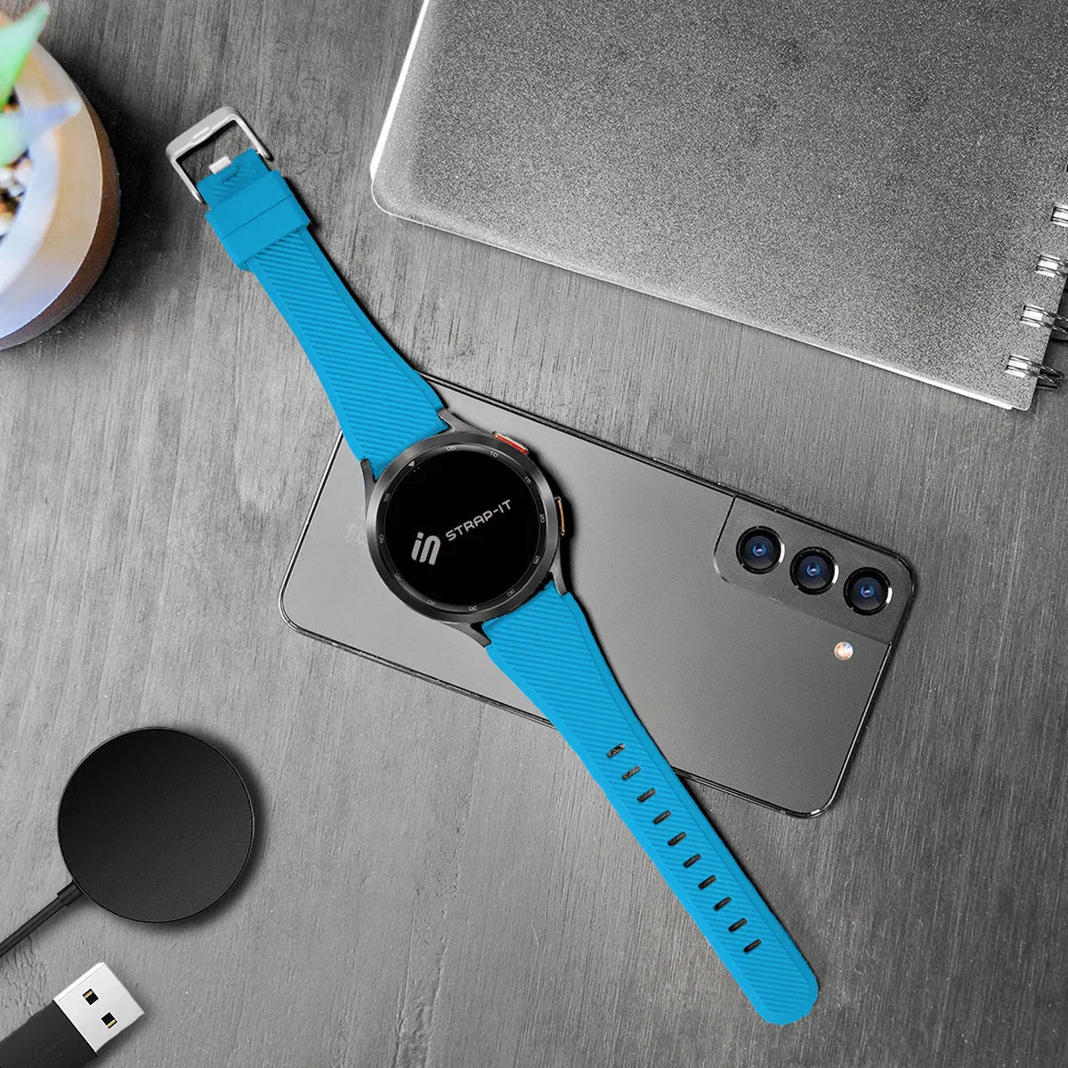 Bracelet twill silicone Gard Pro Health Smartwatch 2 (bleu clair)