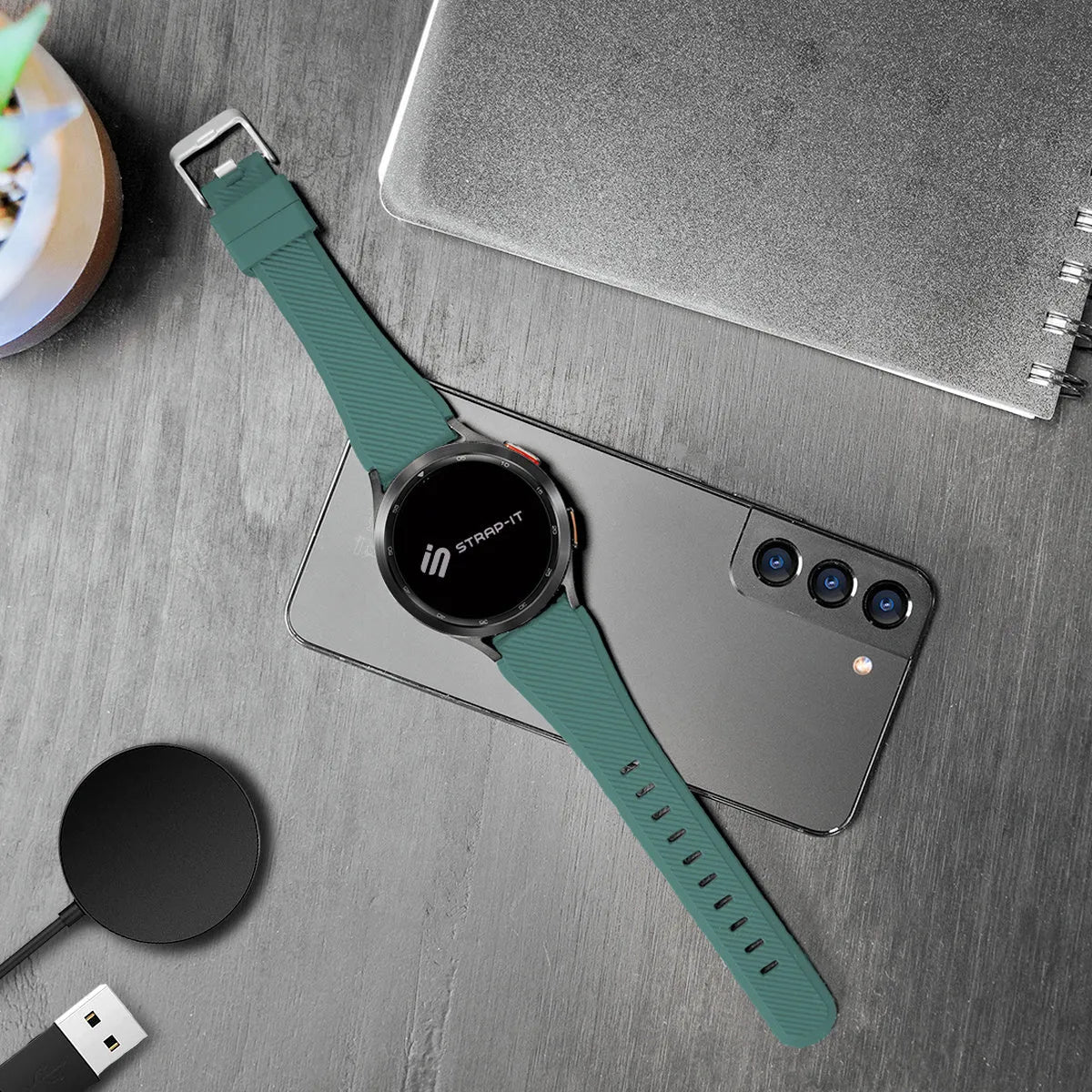 Bracelet silicone sergé Suunto Run (S) (vert sapin)