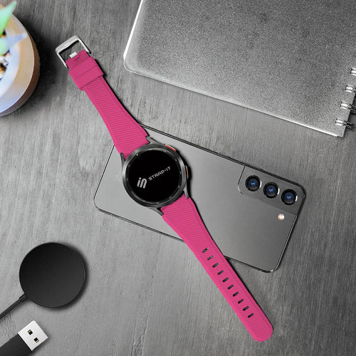 Bracelet silicone sergé OnePlus Watch 3 - 46mm (rose brillante)