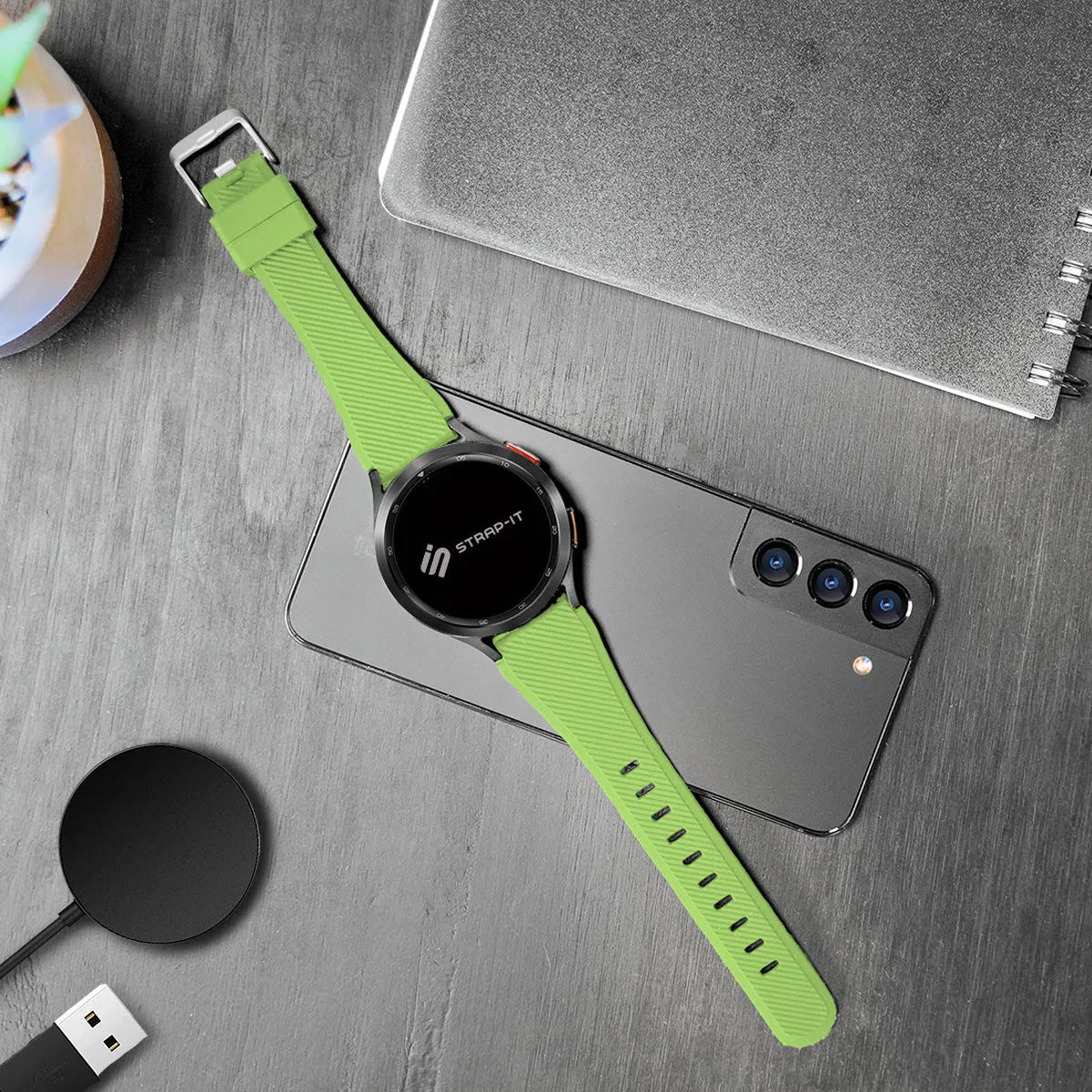 Bracelet twill silicone Oppo Watch X3 (vert clair)