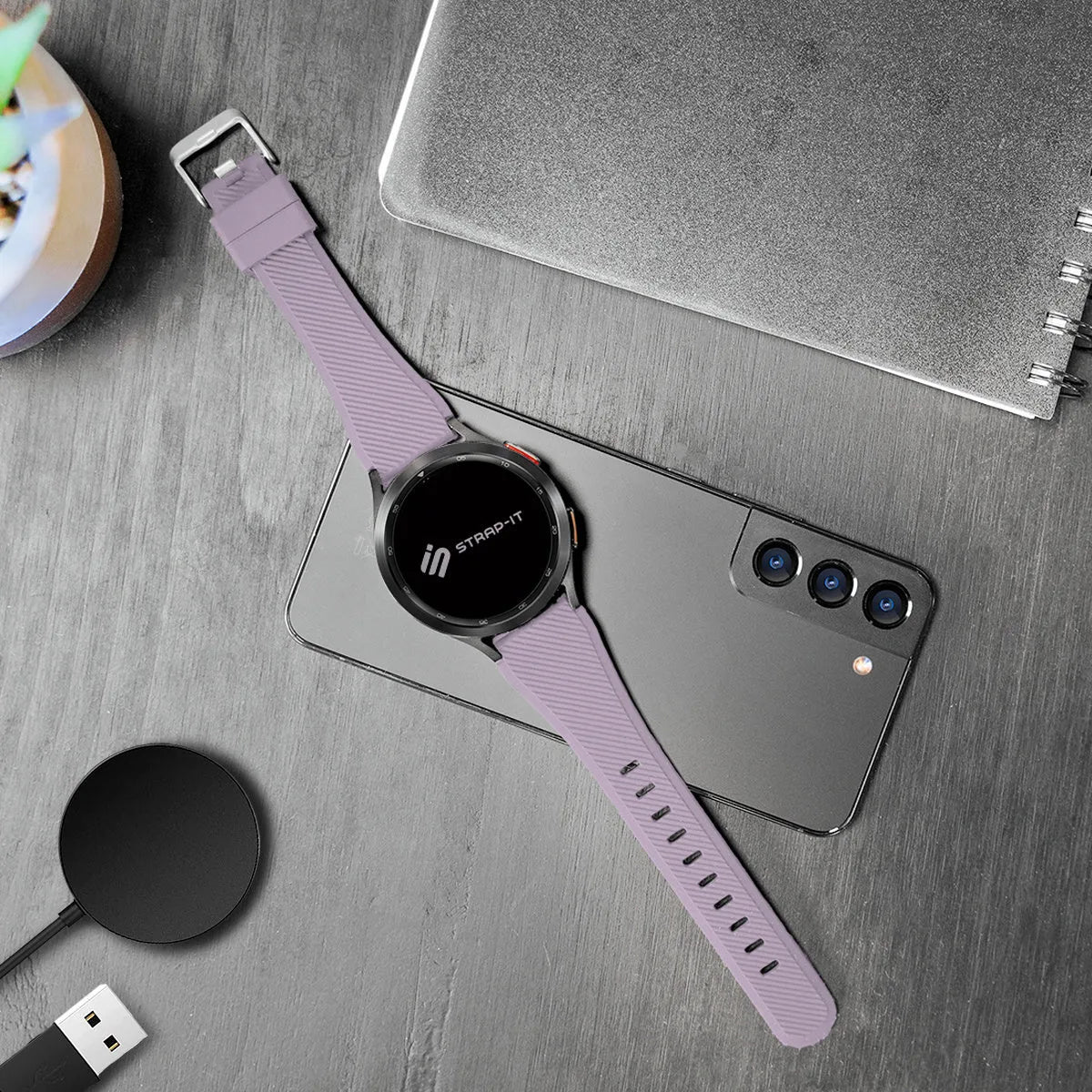 Bracelet silicone sergé Coros Apex 46mm (lila)