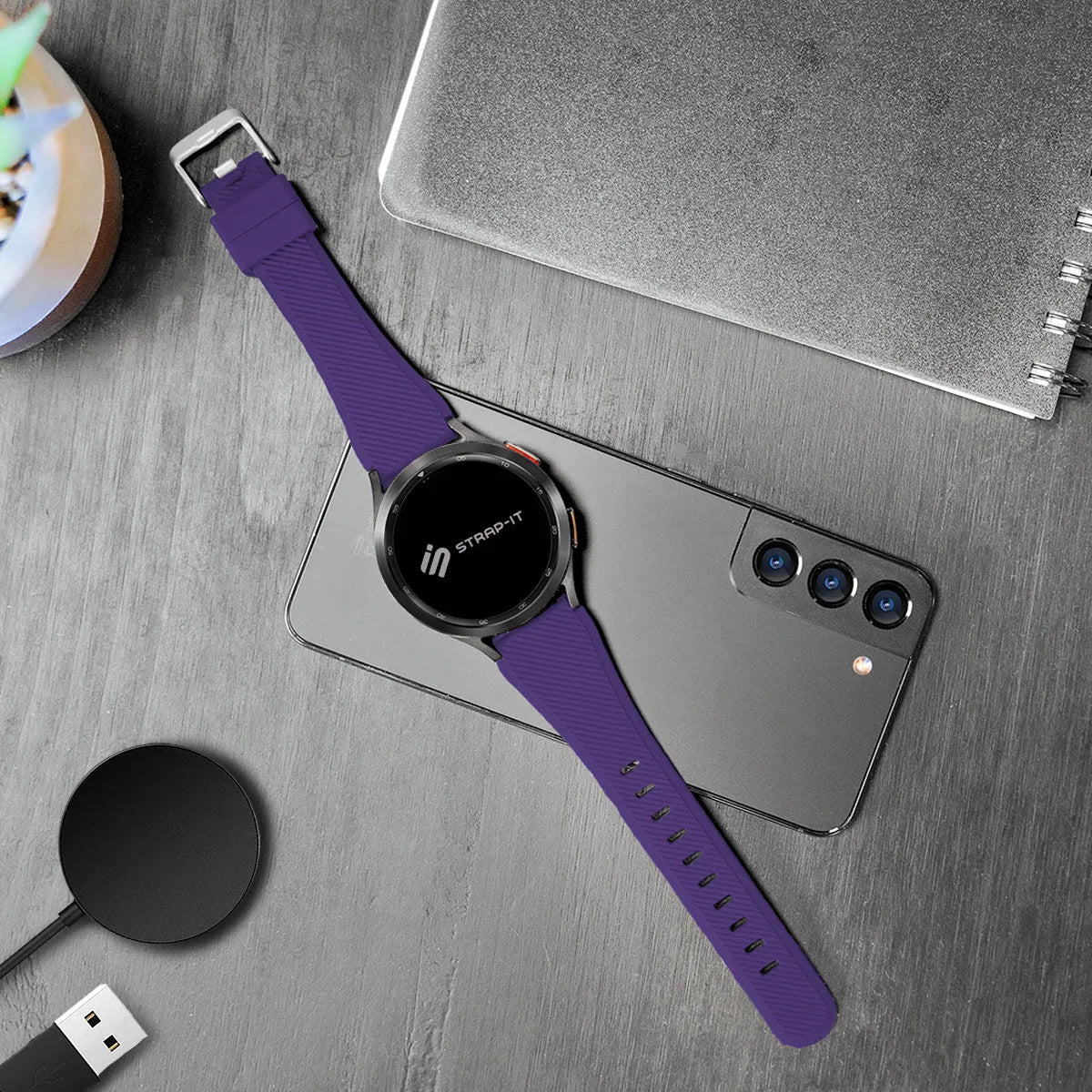 Amazfit Bip 3 (Pro) Twill Silicone Strap (Purple)